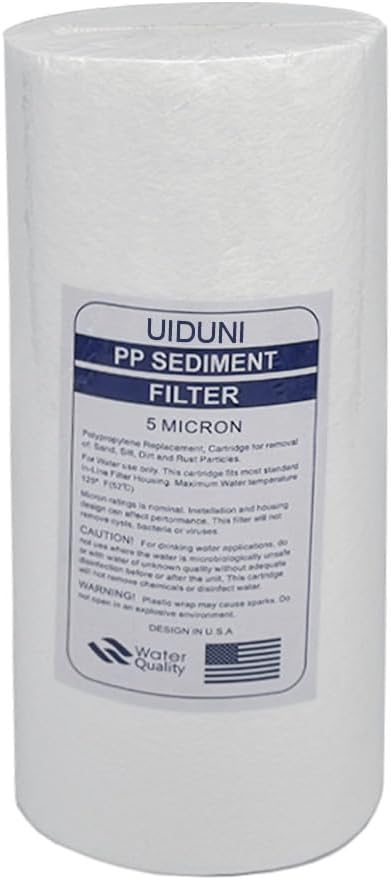 10" x 4.5" Whole House Sediment Water Filter Replacement,5 Micron,10 Inch Big Water Filter Polypropylene fibers Compatible ,W15-PR, DGD-5005, HD-950A,Pack of 1