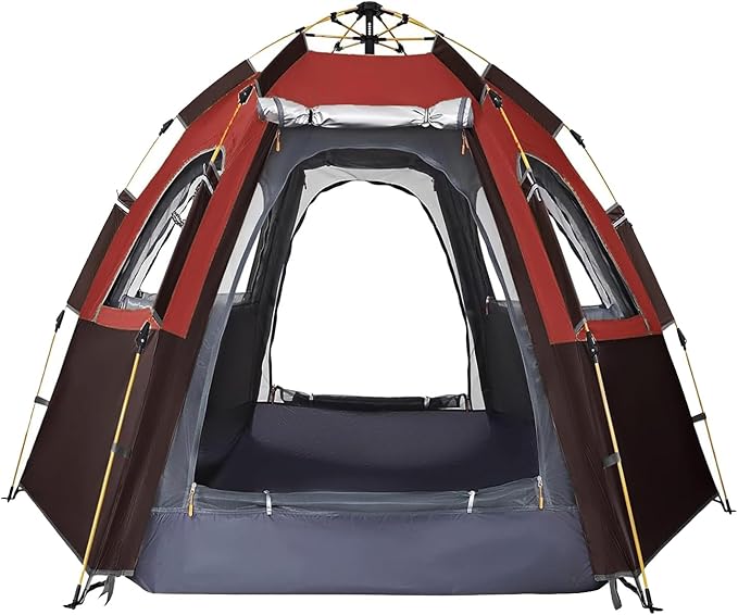 Camping Tent with Instant Setup, 2/3 Person Weatherproof Tent Easy Quick Set Up in 60 Seconds with Rainfly Backpack Tent for Family Camping & Hiking, Upgraded Ventilation,Center Height 66-inch