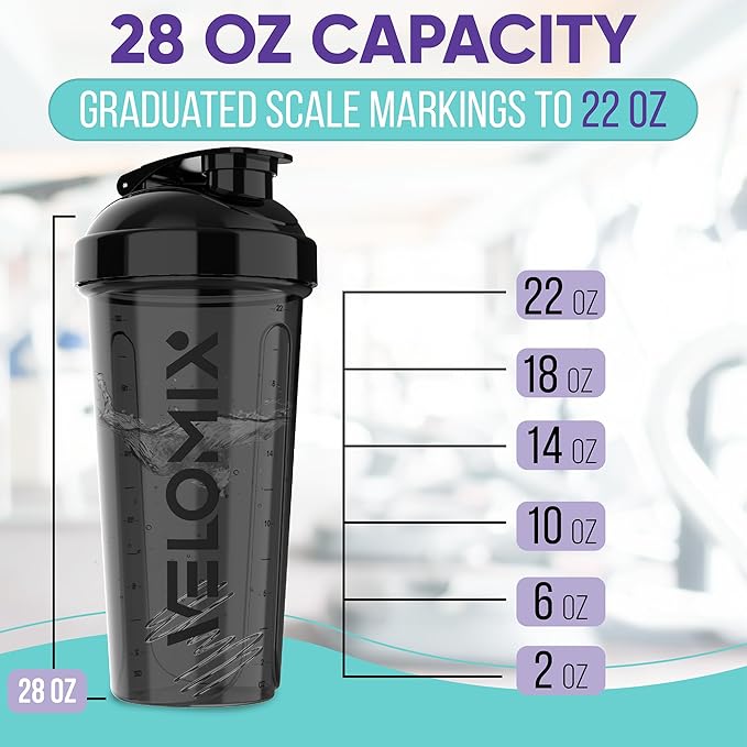 '-2 Pack- 28 oz Protein Shaker Bottles for Protein Mixes - 2x Wire Whisk | Leak Proof Shaker Cups for Protein Shakes | Protein Shaker Bottle Pack | Shakers for Protein Shakes