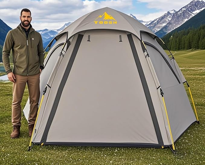 Camping Tent with Instant Setup, 2/3 Person Weatherproof Tent Easy Quick Set Up in 60 Seconds with Rainfly Backpack Tent for Family Camping & Hiking, Upgraded Ventilation,Center Height 66-inch