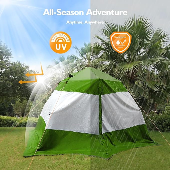 Camping Tent 2 Person, Waterproof & Blackout Double Layer Pop Up Outdoor Tent for Hiking, Travel, Picnic, Portable and Easy Setup