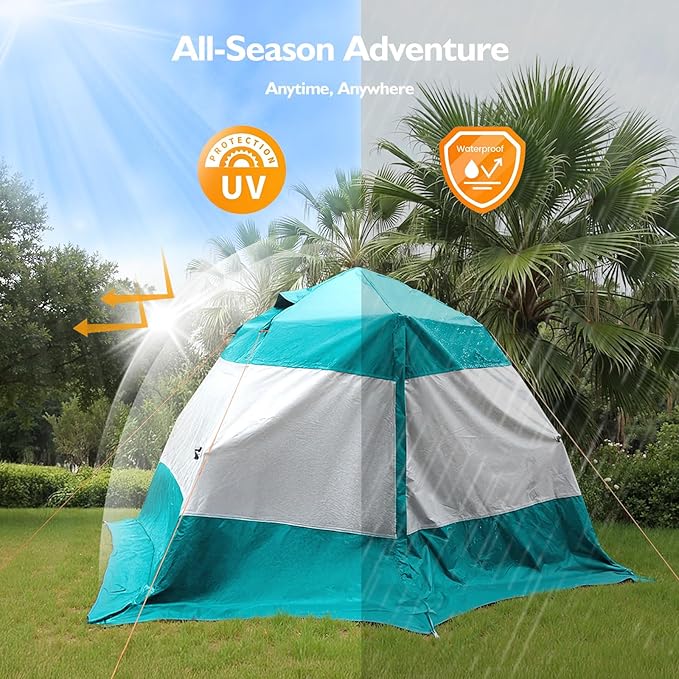 Camping Tent 2 Person, Waterproof & Blackout Double Layer Pop Up Outdoor Tent for Hiking, Travel, Picnic, Portable and Easy Setup
