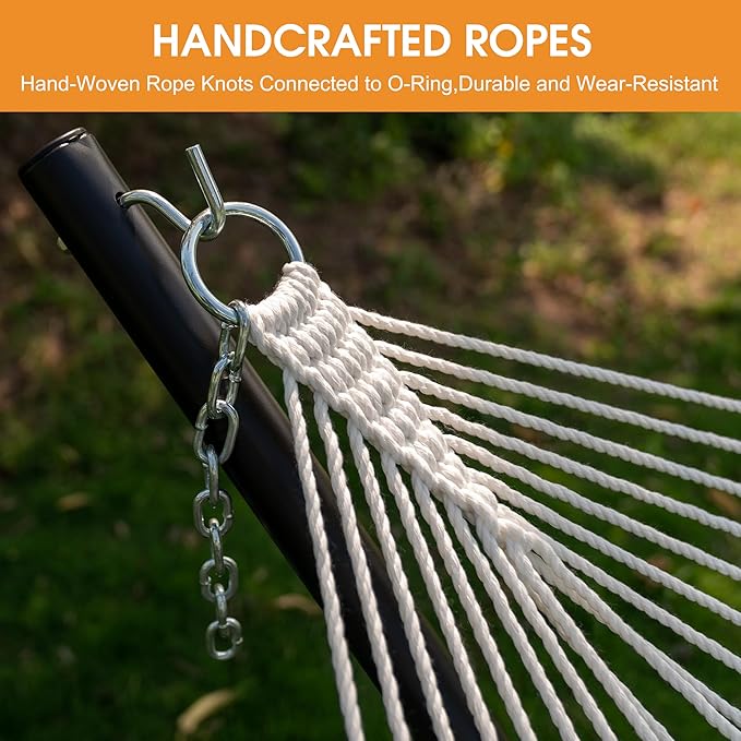 Lazy Daze Hammocks Quick Dry Hammock with Spreader Bar Textliene Fabric Double Outside Hammock with Chains Outdoor Patio Poolside Backyard Beach 450 lbs Capacity, Four Leaf Clover