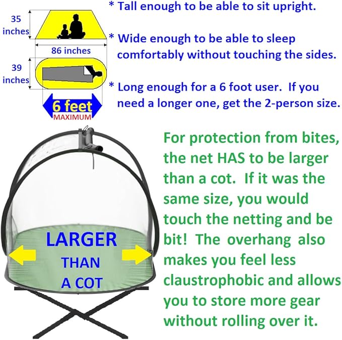 Instant Pop up Screen Tent for Camping, Noseeum Netting has Finer Mesh Than a Mosquito Net (Tarp Floor)